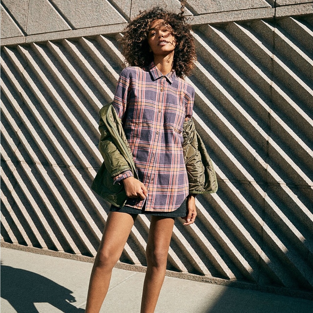 Madewell Flannel Classic Ex-Boyfriend Shirt in Edith Plaid - Picture 3 of 9